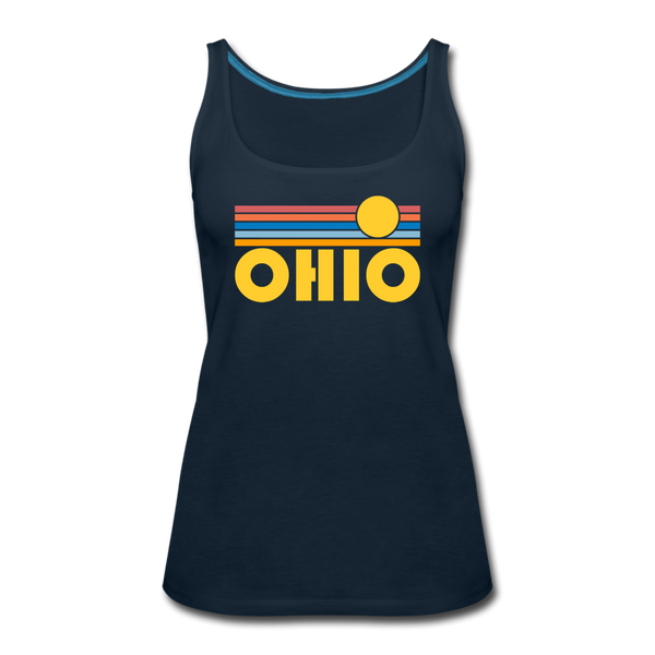 Ohio Women’s Tank Top - Retro Sunrise Women’s Ohio Tank Top - deep navy