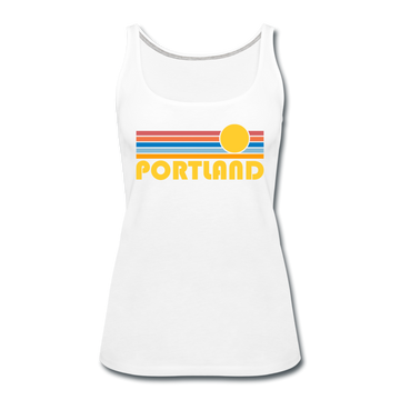 Portland, Oregon Women’s Tank Top - Retro Sunrise Women’s Portland Tank Top - white