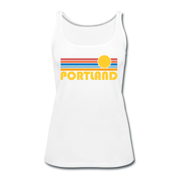 Portland, Oregon Women’s Tank Top - Retro Sunrise Women’s Portland Tank Top - white