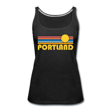 Portland, Oregon Women’s Tank Top - Retro Sunrise Women’s Portland Tank Top - black
