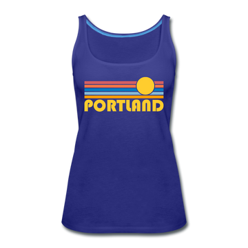 Portland, Oregon Women’s Tank Top - Retro Sunrise Women’s Portland Tank Top - royal blue