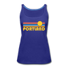 Portland, Oregon Women’s Tank Top - Retro Sunrise Women’s Portland Tank Top - royal blue