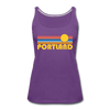 Portland, Oregon Women’s Tank Top - Retro Sunrise Women’s Portland Tank Top - purple