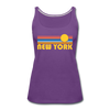 New York, New York Women’s Tank Top - Retro Sunrise Women’s New York Tank Top - purple