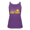 New York, New York Women’s Tank Top - Retro Sunrise Women’s New York Tank Top - purple