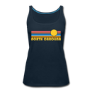 North Carolina Women’s Tank Top - Retro Sunrise Women’s North Carolina Tank Top - deep navy