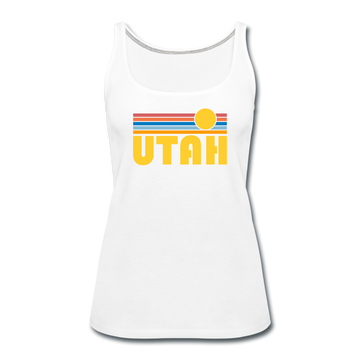 Utah Women’s Tank Top - Retro Sunrise Women’s Utah Tank Top - white