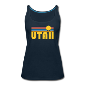 Utah Women’s Tank Top - Retro Sunrise Women’s Utah Tank Top - deep navy