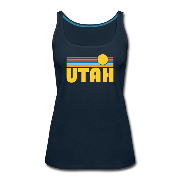 Utah Women’s Tank Top - Retro Sunrise Women’s Utah Tank Top - deep navy