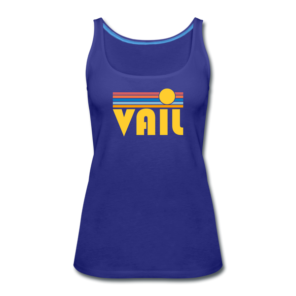 Vail, Colorado Women’s Tank Top - Retro Sunrise Women’s Vail Tank Top - royal blue