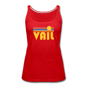 Vail, Colorado Women’s Tank Top - Retro Sunrise Women’s Vail Tank Top - red