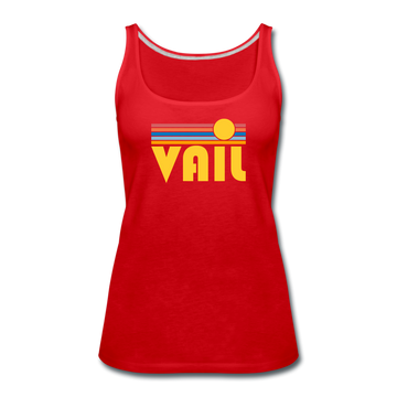 Vail, Colorado Women’s Tank Top - Retro Sunrise Women’s Vail Tank Top - red