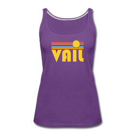 Vail, Colorado Women’s Tank Top - Retro Sunrise Women’s Vail Tank Top - purple