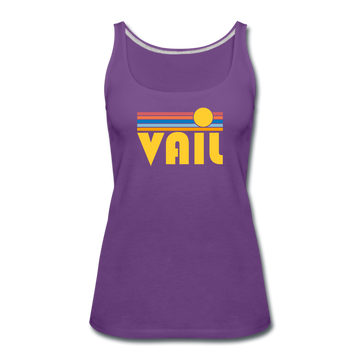Vail, Colorado Women’s Tank Top - Retro Sunrise Women’s Vail Tank Top - purple