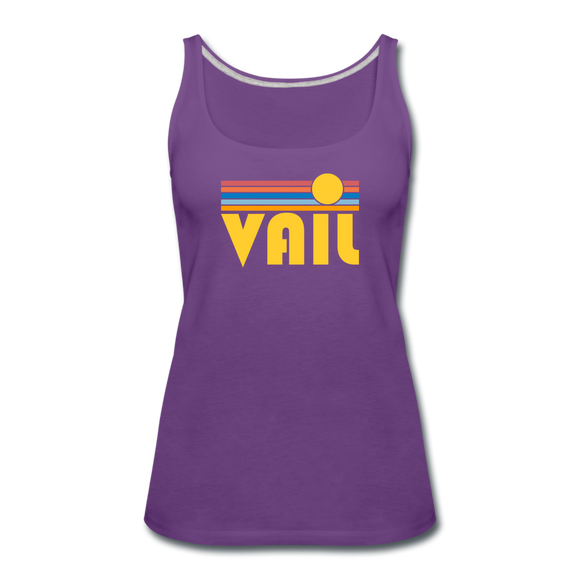 Vail, Colorado Women’s Tank Top - Retro Sunrise Women’s Vail Tank Top - purple