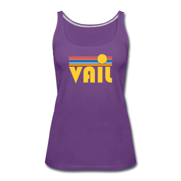 Vail, Colorado Women’s Tank Top - Retro Sunrise Women’s Vail Tank Top - purple