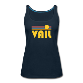 Vail, Colorado Women’s Tank Top - Retro Sunrise Women’s Vail Tank Top - deep navy