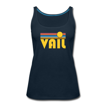 Vail, Colorado Women’s Tank Top - Retro Sunrise Women’s Vail Tank Top - deep navy