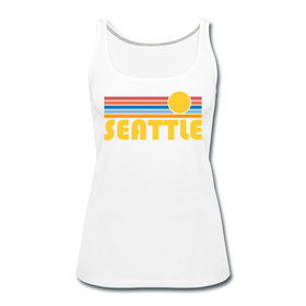 Seattle, Washington Women’s Tank Top - Retro Sunrise Women’s Seattle Tank Top - white