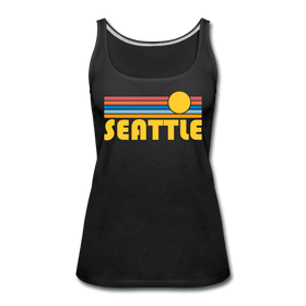 Seattle, Washington Women’s Tank Top - Retro Sunrise Women’s Seattle Tank Top - black