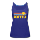 Seattle, Washington Women’s Tank Top - Retro Sunrise Women’s Seattle Tank Top - royal blue