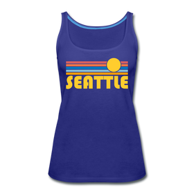 Seattle, Washington Women’s Tank Top - Retro Sunrise Women’s Seattle Tank Top - royal blue