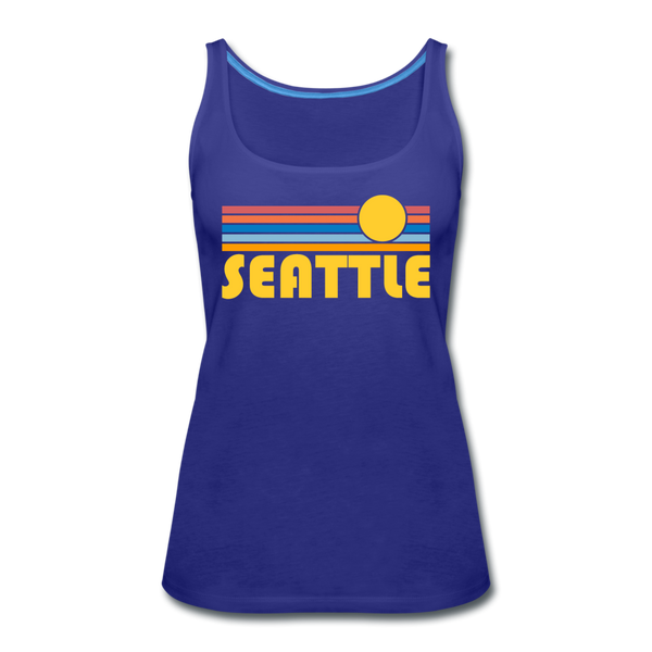 Seattle, Washington Women’s Tank Top - Retro Sunrise Women’s Seattle Tank Top - royal blue