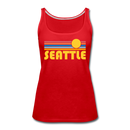 Seattle, Washington Women’s Tank Top - Retro Sunrise Women’s Seattle Tank Top - red