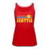 Seattle, Washington Women’s Tank Top - Retro Sunrise Women’s Seattle Tank Top - red