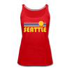 Seattle, Washington Women’s Tank Top - Retro Sunrise Women’s Seattle Tank Top - red