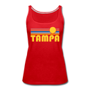 Tampa, Florida Women’s Tank Top - Retro Sunrise Women’s Tampa Tank Top - red