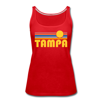 Tampa, Florida Women’s Tank Top - Retro Sunrise Women’s Tampa Tank Top - red