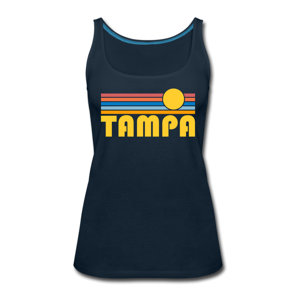 Tampa, Florida Women’s Tank Top - Retro Sunrise Women’s Tampa Tank Top - deep navy