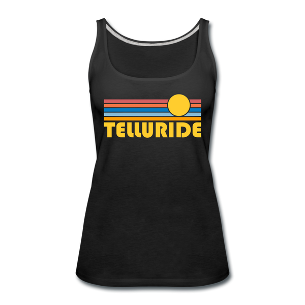 Telluride, Colorado Women’s Tank Top - Retro Sunrise Women’s Telluride Tank Top - black