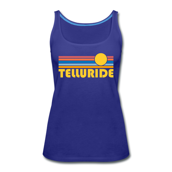 Telluride, Colorado Women’s Tank Top - Retro Sunrise Women’s Telluride Tank Top - royal blue