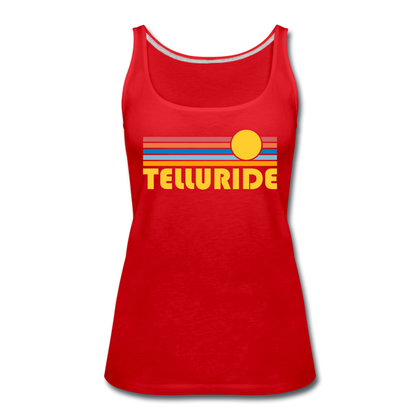 Telluride, Colorado Women’s Tank Top - Retro Sunrise Women’s Telluride Tank Top - red