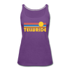 Telluride, Colorado Women’s Tank Top - Retro Sunrise Women’s Telluride Tank Top - purple
