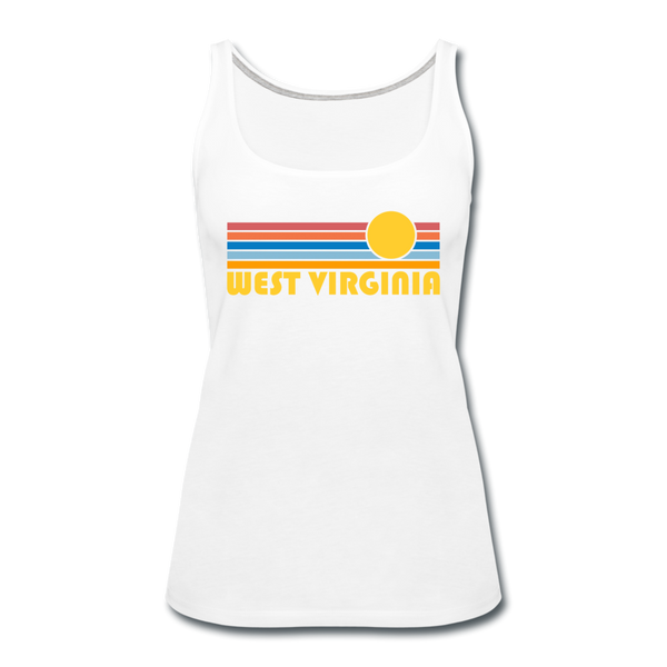 West Virginia Women’s Tank Top - Retro Sunrise Women’s West Virginia Tank Top - white