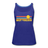 West Virginia Women’s Tank Top - Retro Sunrise Women’s West Virginia Tank Top - royal blue