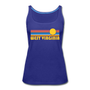 West Virginia Women’s Tank Top - Retro Sunrise Women’s West Virginia Tank Top - royal blue