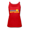 West Virginia Women’s Tank Top - Retro Sunrise Women’s West Virginia Tank Top - red