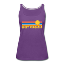 West Virginia Women’s Tank Top - Retro Sunrise Women’s West Virginia Tank Top - purple