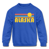 Alaska Youth Sweatshirt - Retro Sunrise Youth Alaska Crewneck Sweatshirt