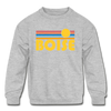 Boise, Idaho Youth Sweatshirt - Retro Sunrise Youth Boise Crewneck Sweatshirt