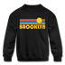 Brooklyn, New York Youth Sweatshirt - Retro Sunrise Youth Brooklyn Crewneck Sweatshirt - black