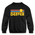Denver, Colorado Youth Sweatshirt - Retro Sunrise Youth Denver Crewneck Sweatshirt - black