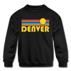 Denver, Colorado Youth Sweatshirt - Retro Sunrise Youth Denver Crewneck Sweatshirt