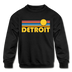 Detroit, Colorado Youth Sweatshirt - Retro Sunrise Youth Detroit Crewneck Sweatshirt - black