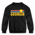Georgia Youth Sweatshirt - Retro Sunrise Youth Georgia Crewneck Sweatshirt - black