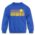 Hawaii Youth Sweatshirt - Retro Sunrise Youth Hawaii Crewneck Sweatshirt - royal blue
